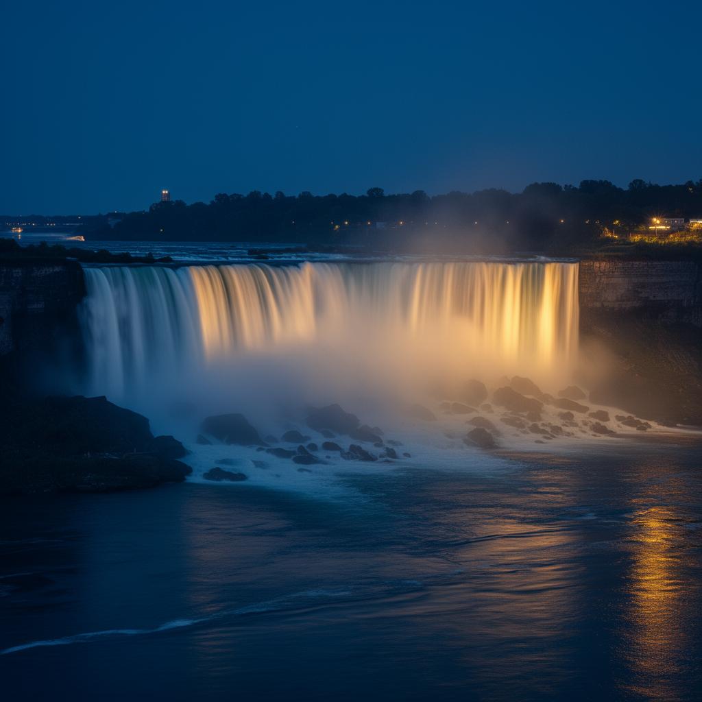 Niagara Falls at night